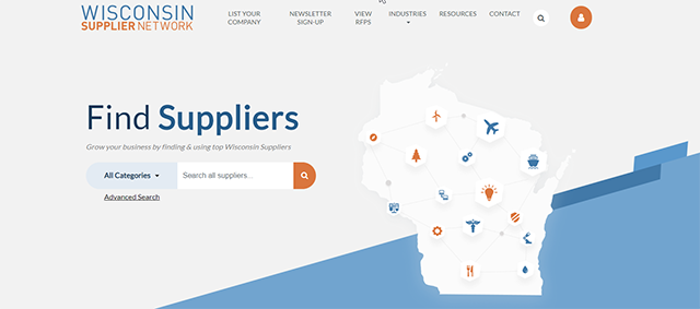 Screenshot of Wisconsin Supplier Network website